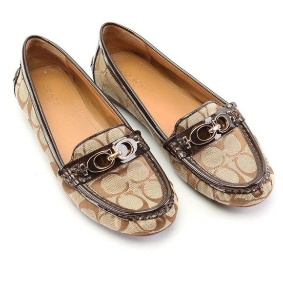 Coach Shoes - NWoB COACH Fortunata Signature-C Canvas Leather Loafers Slip-On Brown Women US8B